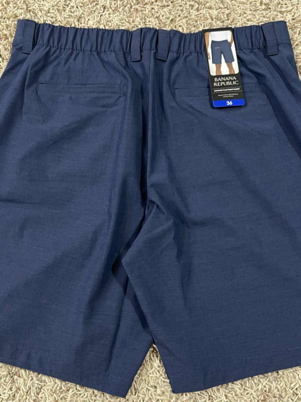 Banana Republic Men's Flat Front Shorts Blue, Size 36 (New)